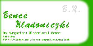 bence mladoniczki business card